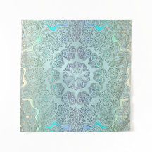 Faded blauwe grijze Mandala wandtapijten