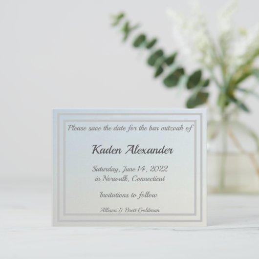 Faded Blauwe Ombre slaat het Briefkaart Datum op (Staand voorkant)