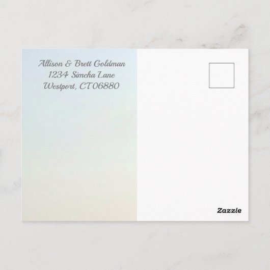 Faded Blauwe Ombre slaat het Briefkaart Datum op (Achterkant)