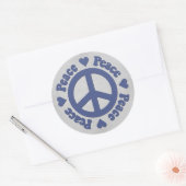 Faded blauwe vredesnaam met Sticker voor harten (Envelop)