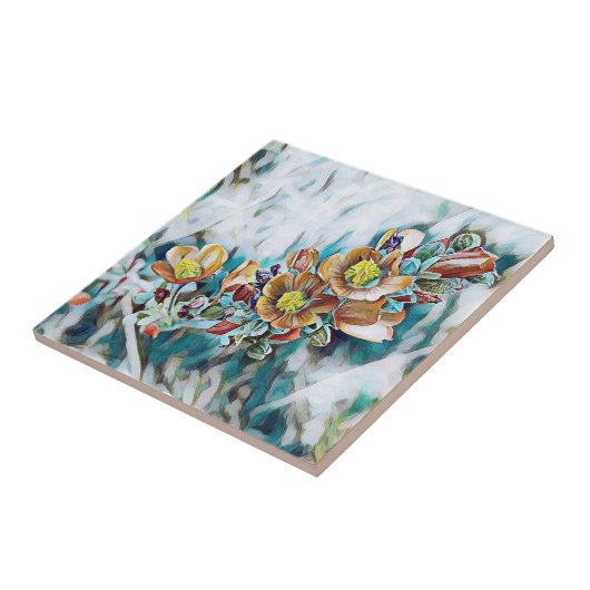 Faded bloemen - tegeltje (Zijkant)