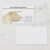 Faded Blonde Shar Pei-portret op wit Visitekaartje (Voorkant / Achterkant)