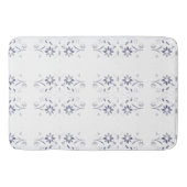 Faded Blue and White Floral Pattern Badmat (Voorkant)
