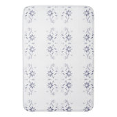 Faded Blue and White Floral Pattern Badmat (Voorkant Verticaal)