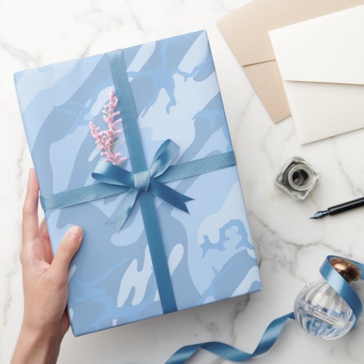 Faded Blue Camo Cadeaupapier (Geschenken)