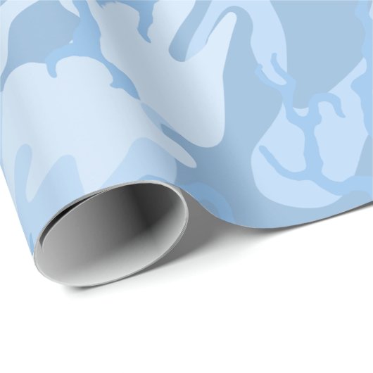 Faded Blue Camo Cadeaupapier (Rol Hoek)