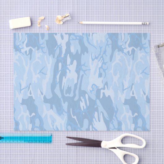 Faded Blue Camo Tissuepapier (Craft)