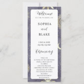 Faded Blue en Gold Celestial Wedding Programme (Voorkant)