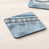 Faded Blue Jeans Bier Onderzetter (Linkerzijde)