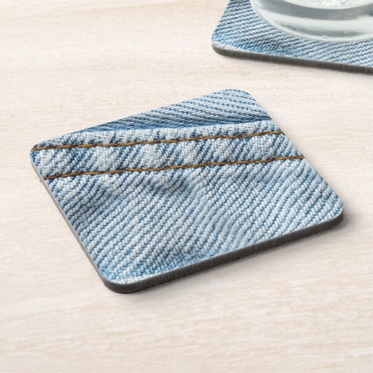 Faded Blue Jeans Bier Onderzetter (Linkerzijde)