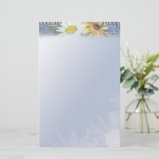 Faded Blue Jeans Briefpapier (Staand voorkant)