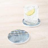 Faded Blue Jeans Zandsteen Onderzetter (Zijkant)