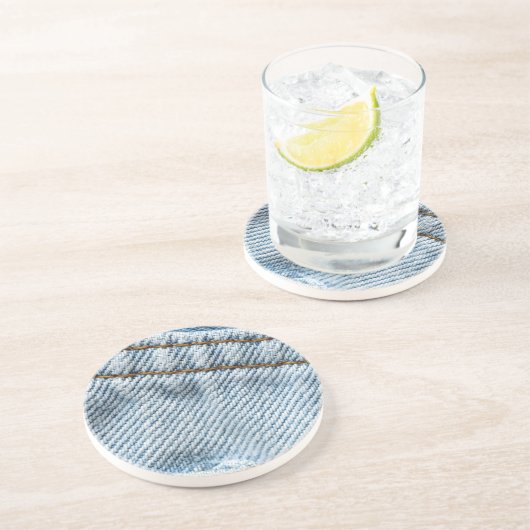 Faded Blue Jeans Zandsteen Onderzetter (Zijkant)