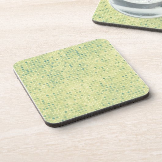 Faded Blue Micro-Stippen op geel Bier Onderzetter (Linkerzijde)