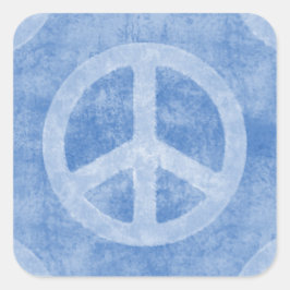 Faded Blue Peace Sign-Sticker Vierkante Sticker