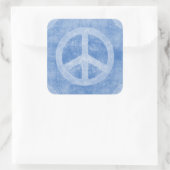 Faded Blue Peace Sign-Sticker Vierkante Sticker (Tas)