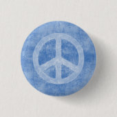 Faded Blue-vredesteken Ronde Button 3,2 Cm (Voorkant)