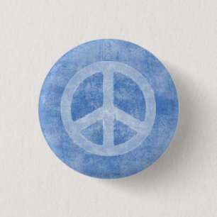 Faded Blue-vredesteken Ronde Button 3,2 Cm
