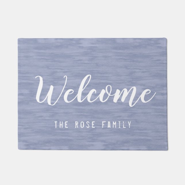 Faded Blue Welcome Doormat Deurmat (Voorkant)