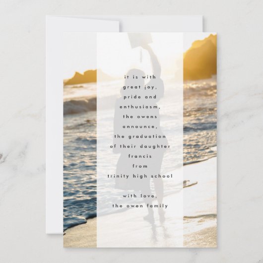  Faded BOLD AFSTUDEERDER Fotoklasse van Aankondiging (Achterkant)