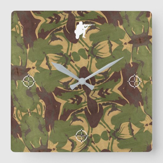 Faded Camo. Wees incognito! Vierkante Klok (Voorkant)