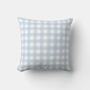 Faded Denim Blue Basic Gingham Checkered Pattern Kussen