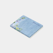 Faded Denim Blue en Lavender Floral Name Sjabloon Post-it® Notes (Schuin)