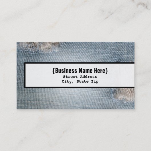 Faded Denim Blue Jean Geïnspireerd Visitekaartje (Voorkant)