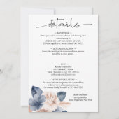 Faded denim & blush florals Weddenschap Kaart (Achterkant)