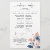 Faded denim & blush stijlvol bruiloft-programma (Achterkant)