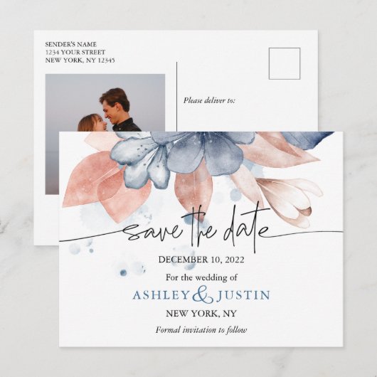 Faded denim en stijlvol sparen het Briefkaart Datu (Voorkant / Achterkant)