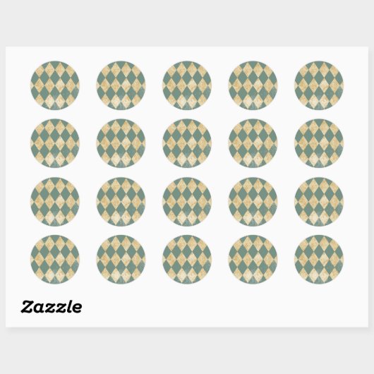 Faded Diamond Pattern Ronde Sticker (Vel)