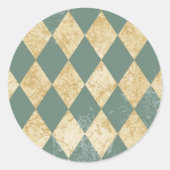 Faded Diamond Pattern Ronde Sticker (Voorkant)