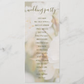 Faded Elegant White Rose Photo Romantic Wedding Programmakaart (Achterkant)