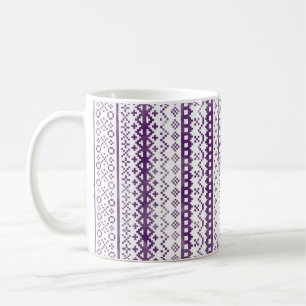 Faded Fair Isle Knit Waterverf Cabincore paarse Koffiemok