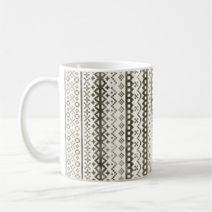 Faded Fair Isle Knit Waterverf Cabincore zwart Koffiemok