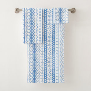 Faded Fair Isle Knitwear Waterverf Gezellige Cabin Bad Handdoek