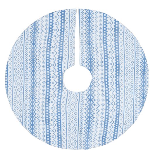 Faded Fair Isle Knitwear Waterverf Gezellige Cabin Kerstboom Rok (Voorkant)