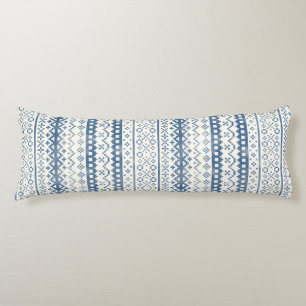 Faded Fair Isle Waterverf Cabincore blauw crème Lichaamskussen