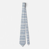 Faded Fair Isle Waterverf Cabincore blauw crème Stropdas (Voorkant)
