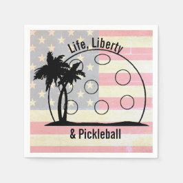 FADED FLAG Life Liberty & Pickleball Nederland Servet