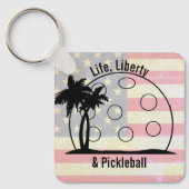 FADED FLAG Life Liberty & Pickleball Nederland Sleutelhanger (Voorkant)