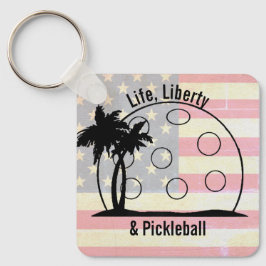 FADED FLAG Life Liberty & Pickleball Nederland Sleutelhanger