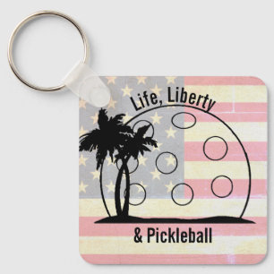 FADED FLAG Life Liberty & Pickleball Nederland Sleutelhanger