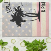 FADED FLAG Life Liberty & Pickleball Nederland Theedoek (Gevouwen)