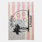 FADED FLAG Life Liberty & Pickleball Nederland Theedoek (Verticaal)