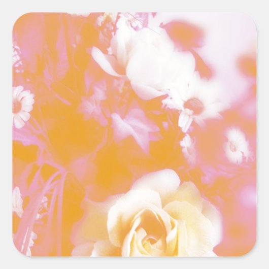 Faded Floral Arrangement Fotografie Vierkante Sticker (Voorkant)
