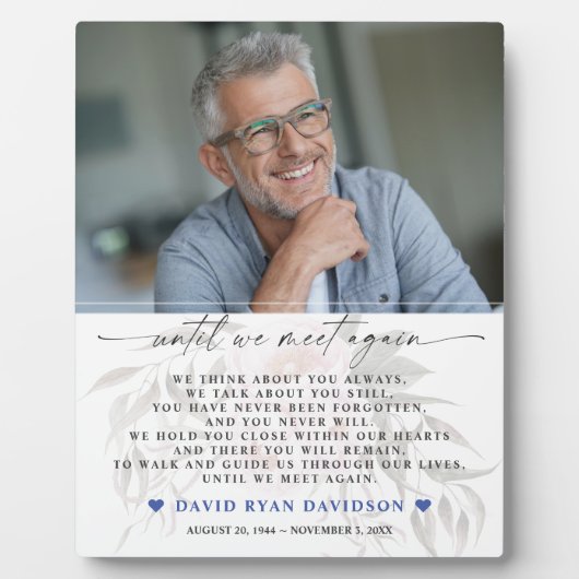 Faded Floral-foto tot we weer een begrafenisplank  Fotoplaat (Voorkant)