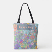 Faded Floral "Happy Bag" Tote Bag (Achterkant)