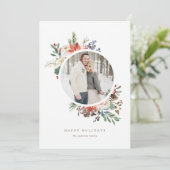 Faded Floral Holiday-fotokaart Feestdagenkaart (Staand voorkant)